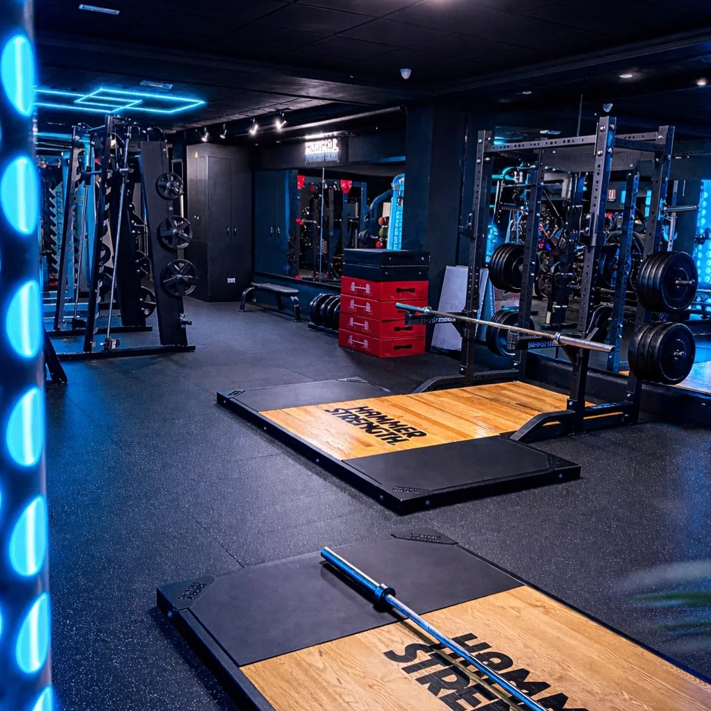 Plataforma olímpica Hammer Strength en Minimal Fitness Club